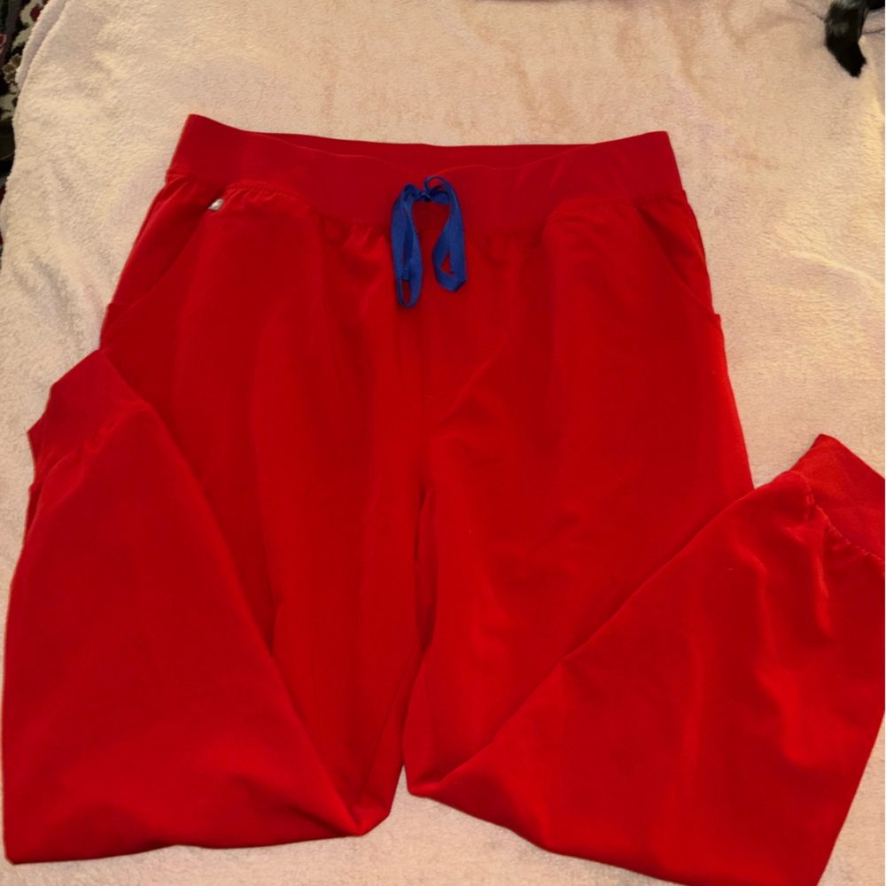 FIGS winning red zamora joggers